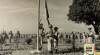 Peresmian Monumen Tugu Garuda dan Upacara Peringatan ke-7 hari jadi AURI di Lapangan Terbang Adisucipto Yogyakarta.  Tampak dalam gambar Pengibaran Bendera Merah Putih oleh petugas, 9 April 1953.  Sumber : ANRI. Kempen DIY  1950-1965 No. 2733.